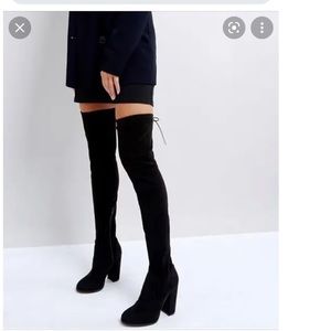 ASOS Sz 7 Black Knee High Boots